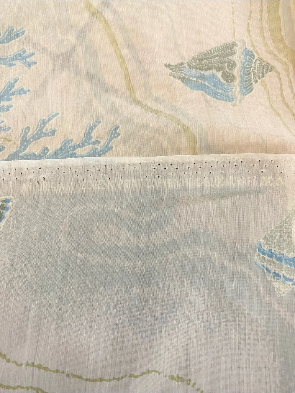 Vintage Bloomcraft Sea Life Screenprint Fabric 2 Yards Seamstress Upcycle  DIY